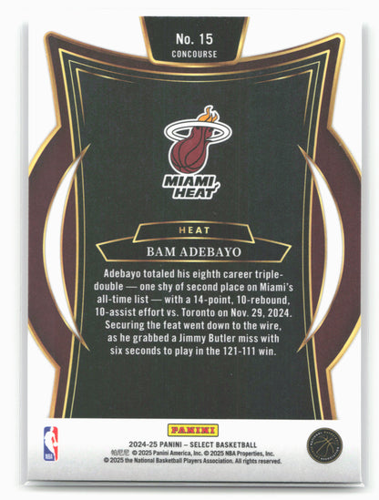 2024-25 Panini Select #15 Bam Adebayo 19648