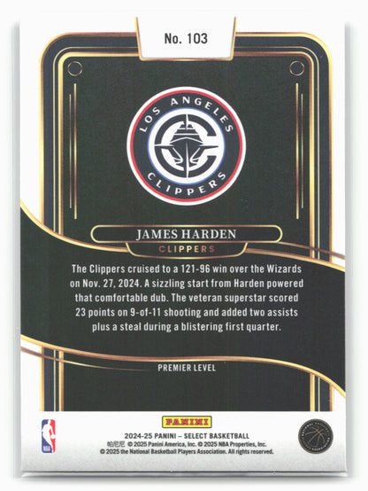 2024-25 Panini Select #103 James Harden 19649