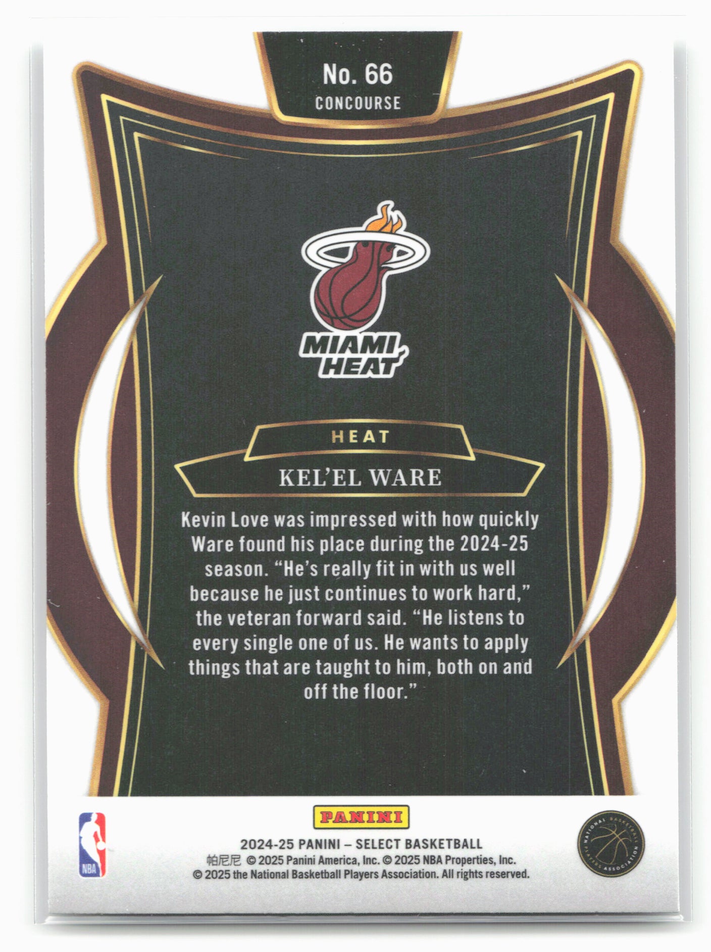 2024-25 Panini Select #66 Kel'el Ware 19650