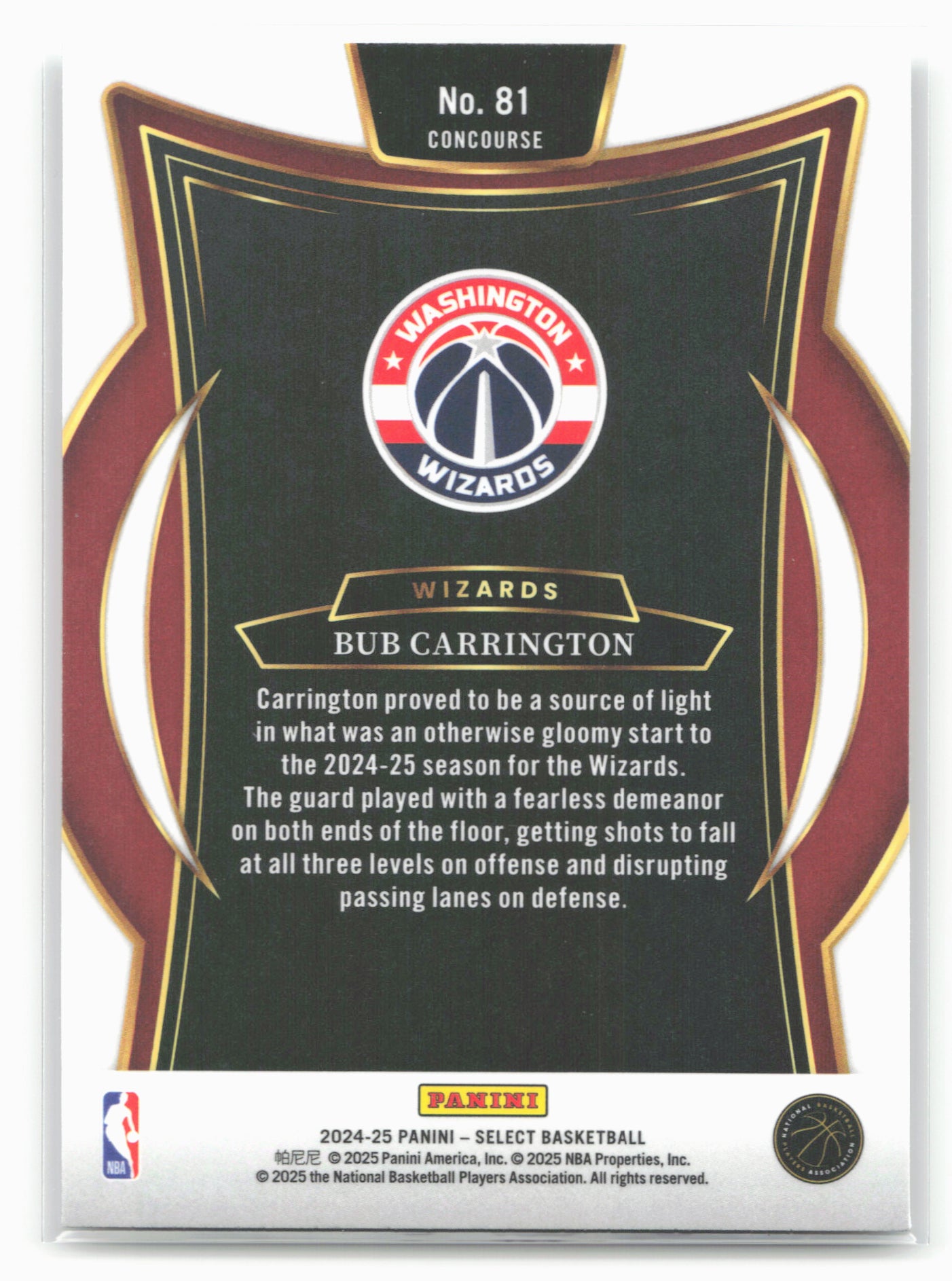 2024-25 Panini Select #81 Bub Carrington 19651