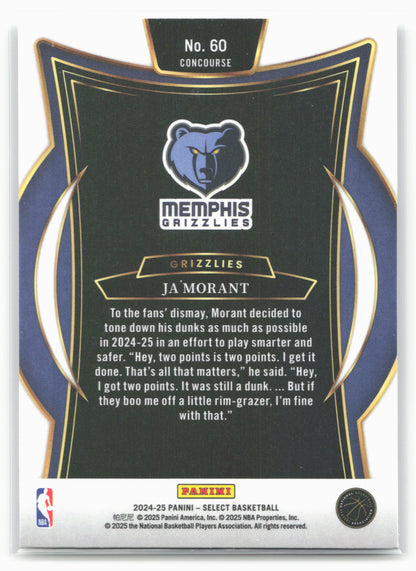2024-25 Panini Select #60 Ja Morant 19657