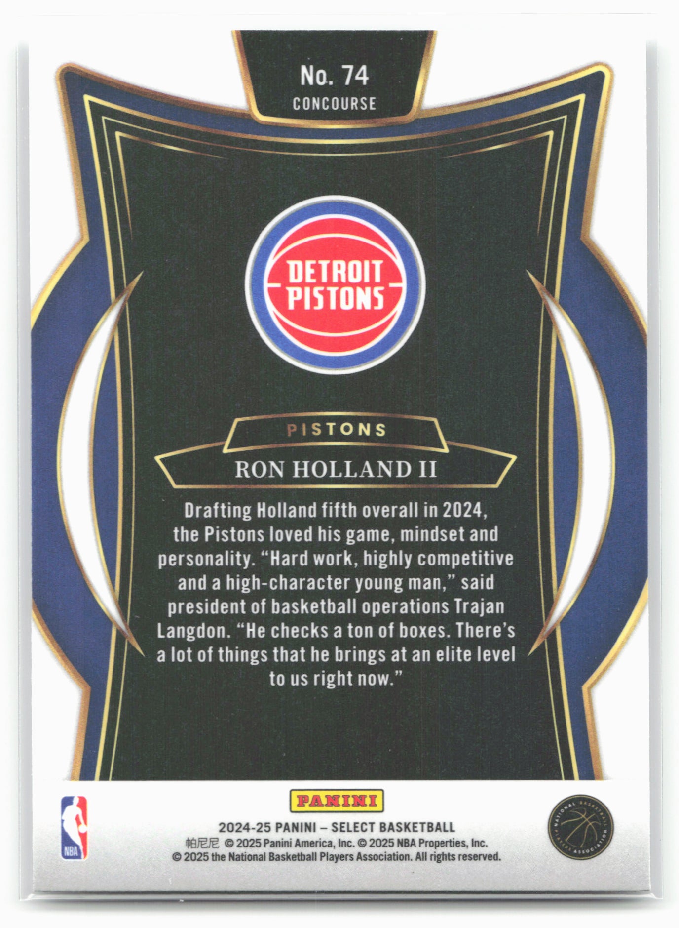 2024-25 Panini Select #74 Ron Holland II 19659
