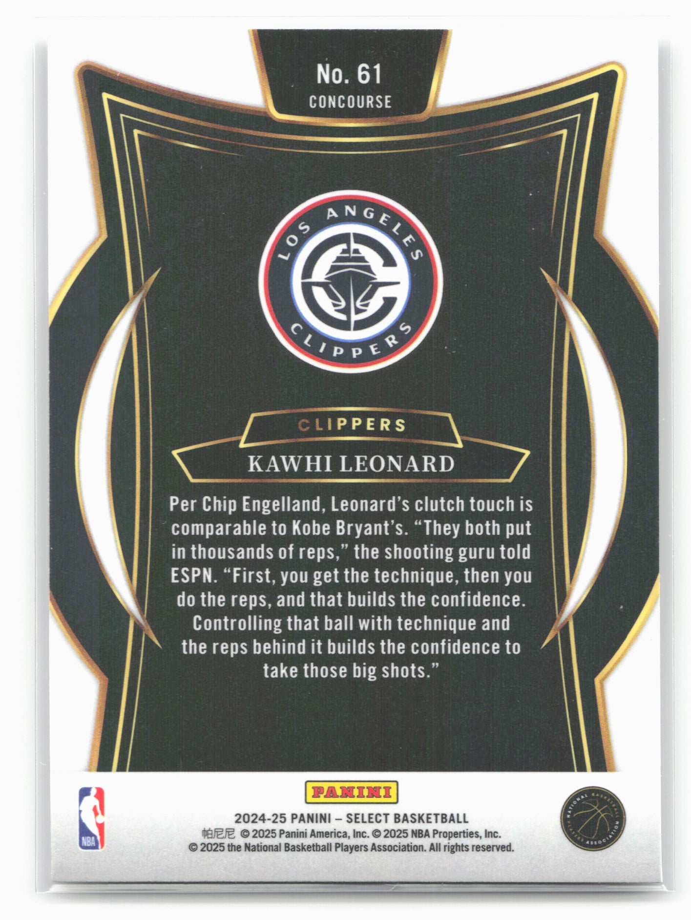 2024-25 Panini Select #61 Kawhi Leonard 19664