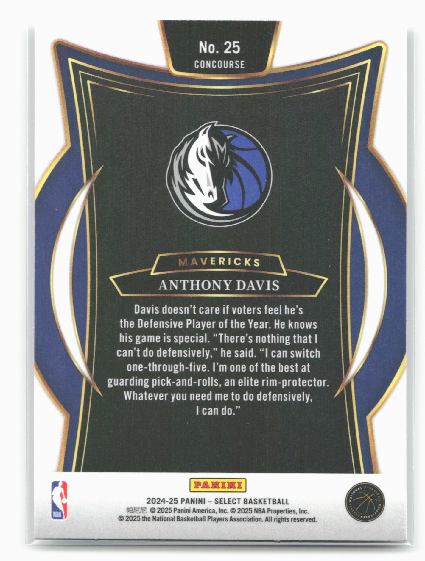 2024-25 Panini Select #25 Anthony Davis 19665