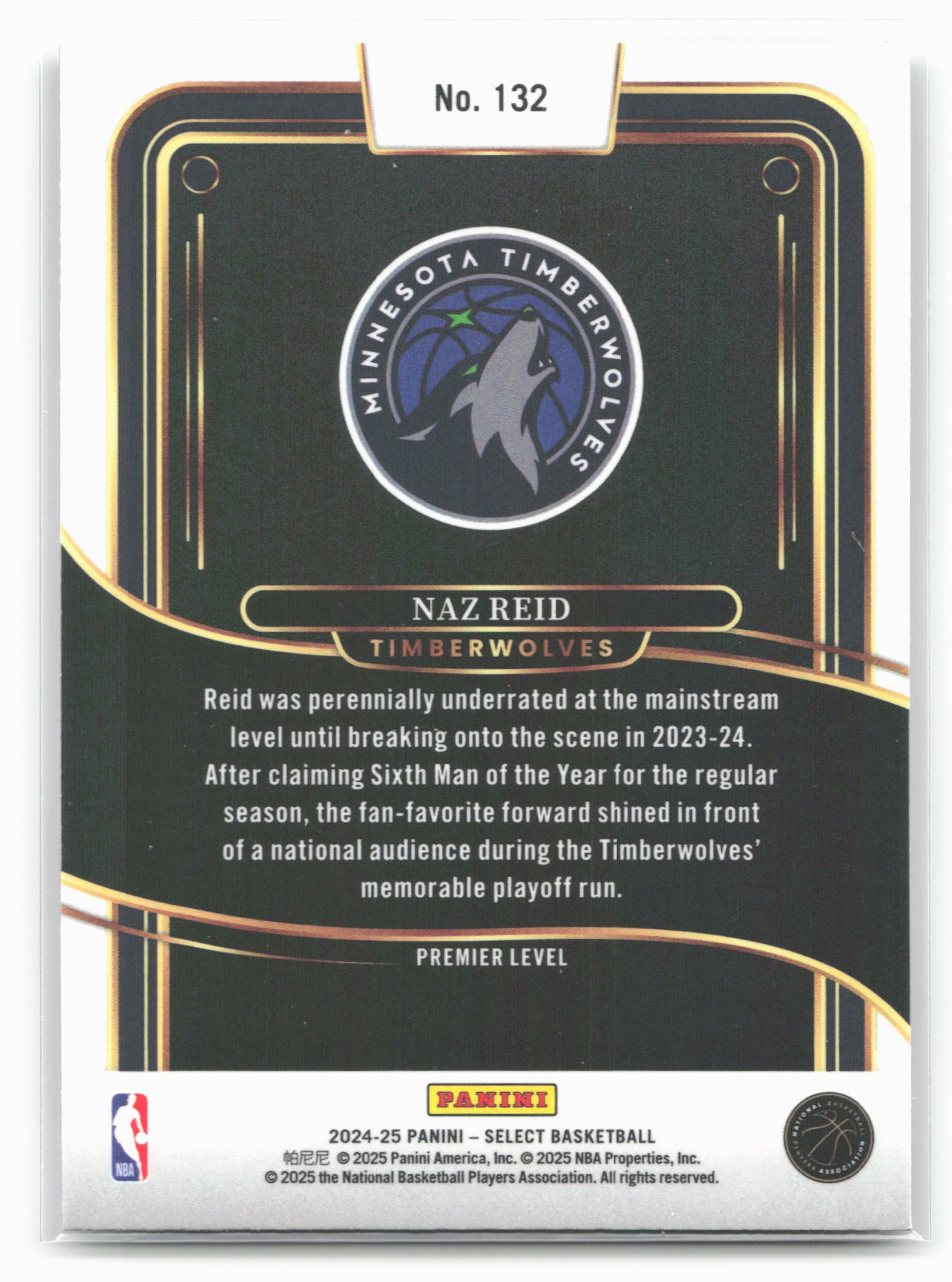2024-25 Panini Select #132 Naz Reid 19667