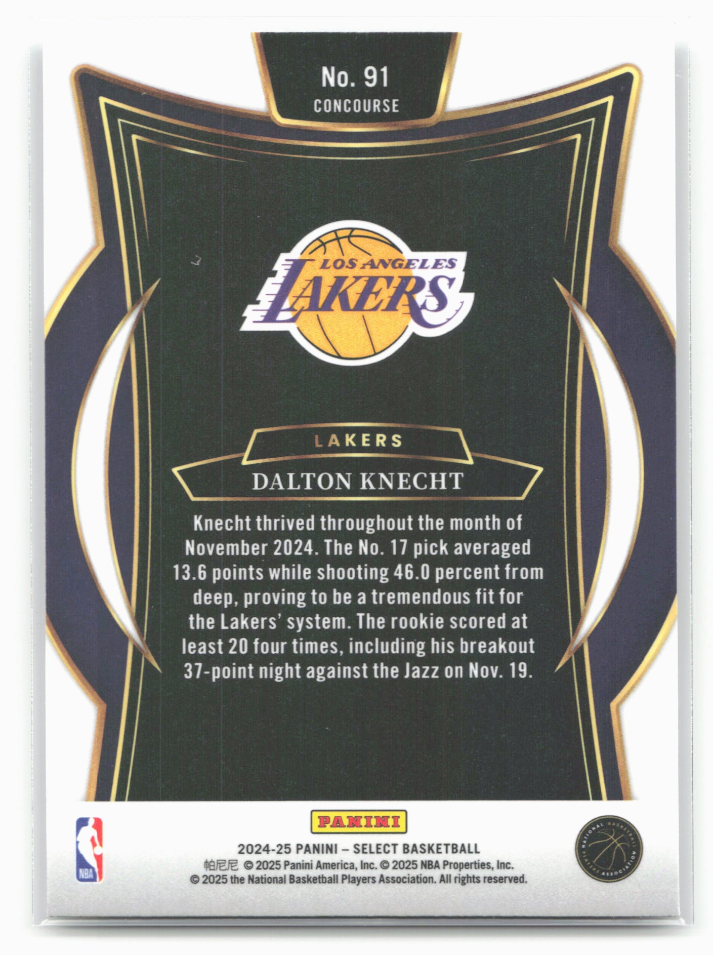 2024-25 Panini Select #91 Dalton Knecht 19669