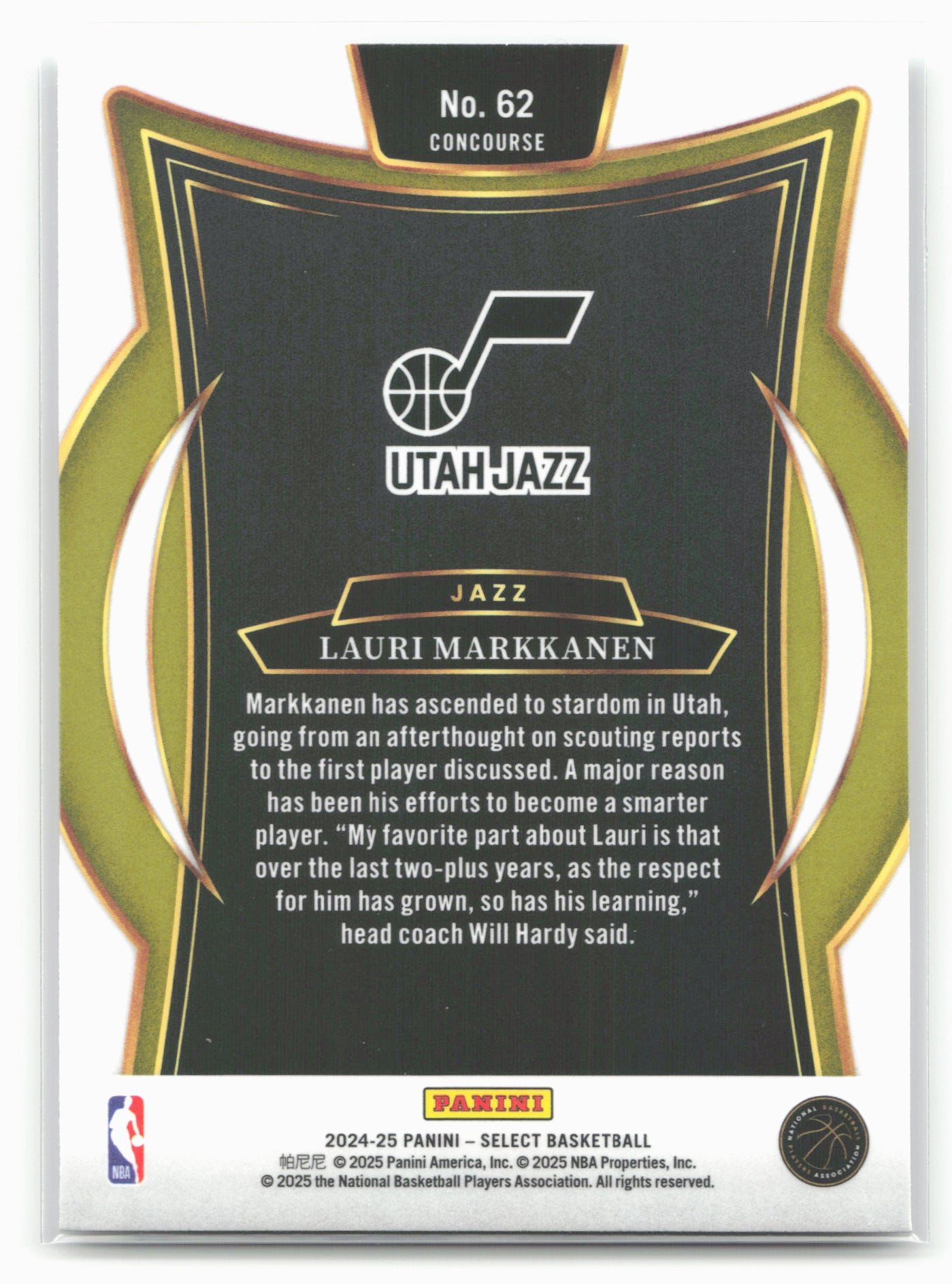2024-25 Panini Select #62 Lauri Markkanen 19675