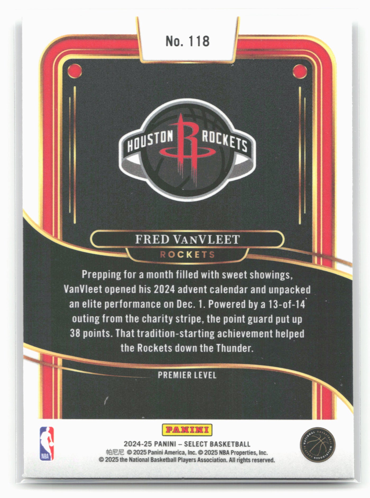 2024-25 Panini Select #118 Fred VanVleet 19677