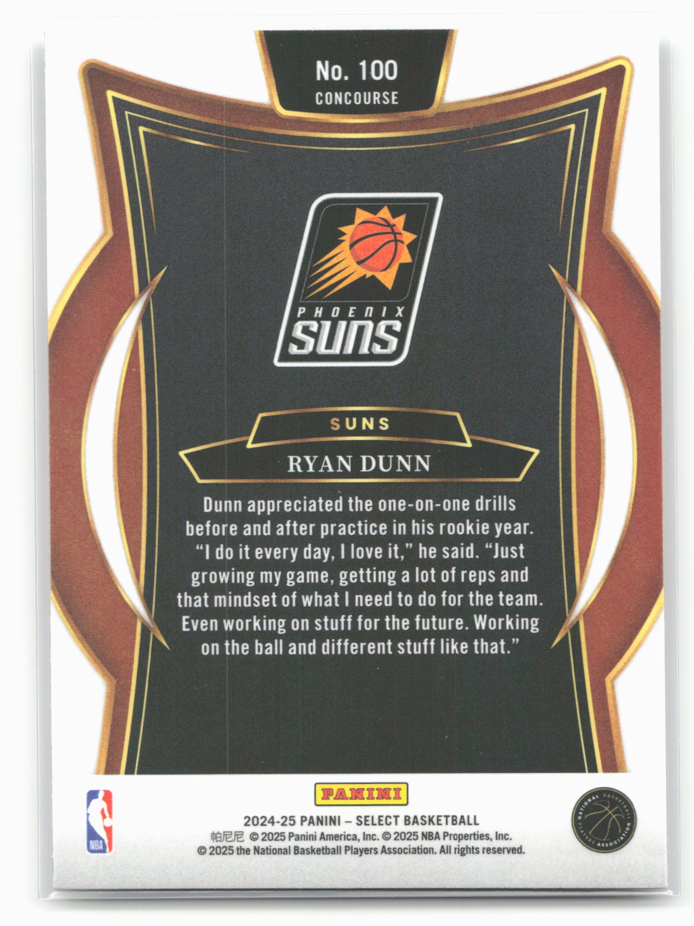 2024-25 Panini Select #100 Ryan Dunn 19679