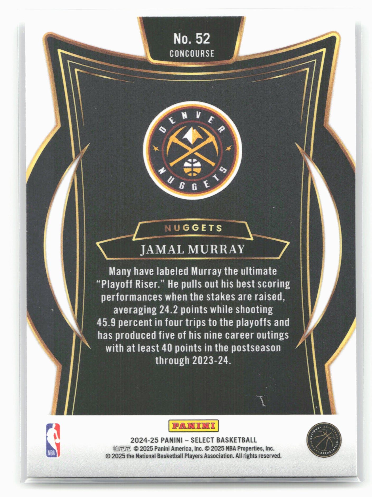 2024-25 Panini Select #52 Jamal Murray 19681