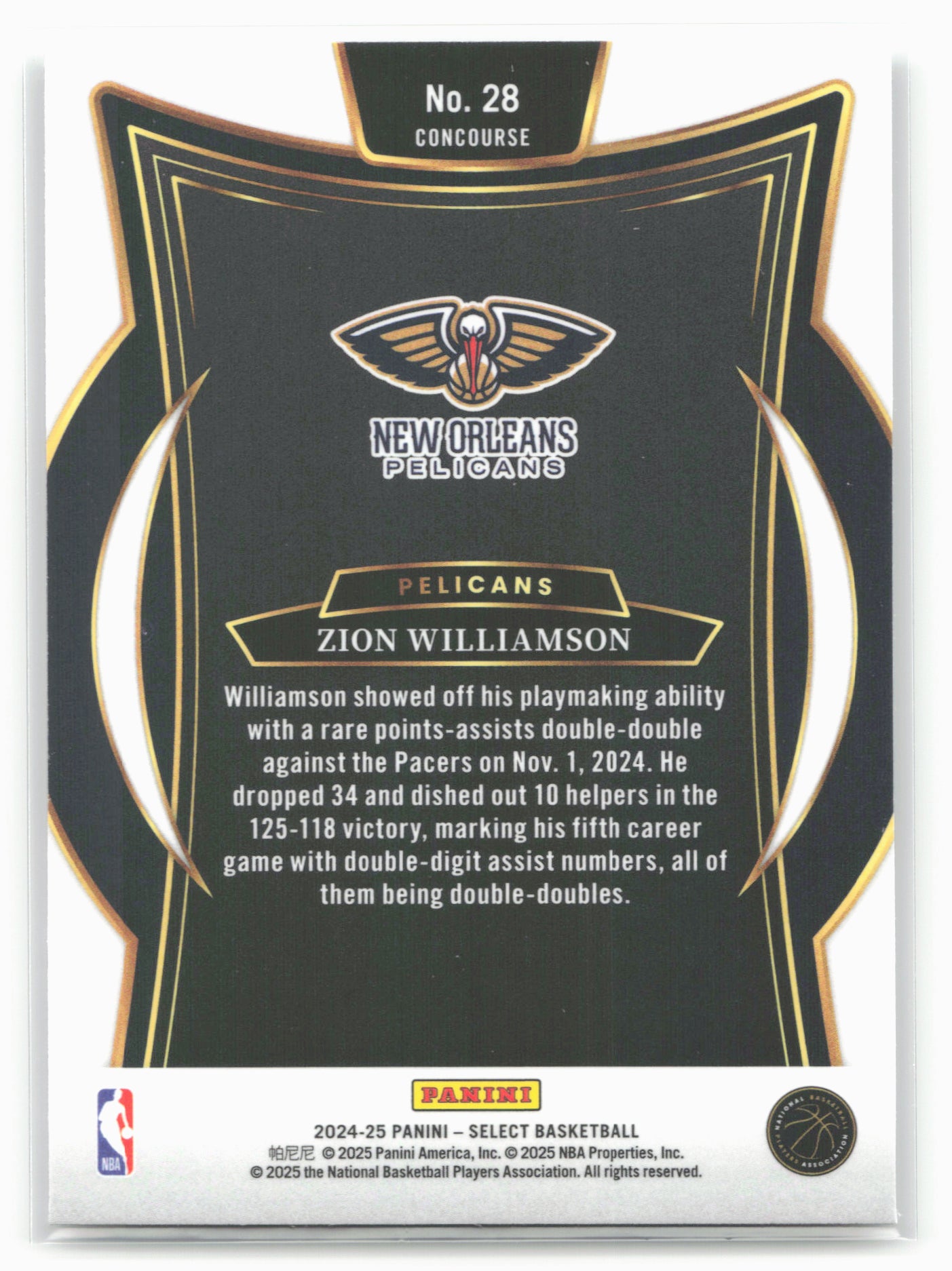 2024-25 Panini Select #28 Zion Williamson 19682