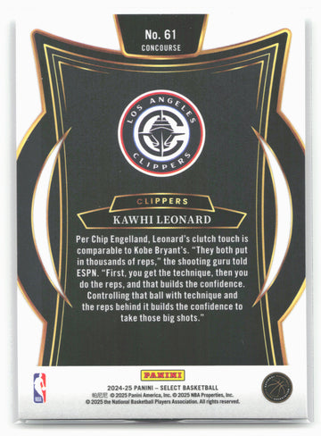 
2024-25 Panini Select #61 Kawhi Leonard 19687