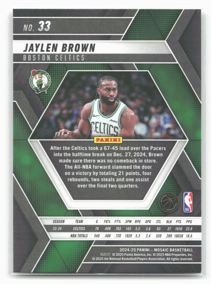 2024-25 Panini Mosaic #33 Jaylen Brown