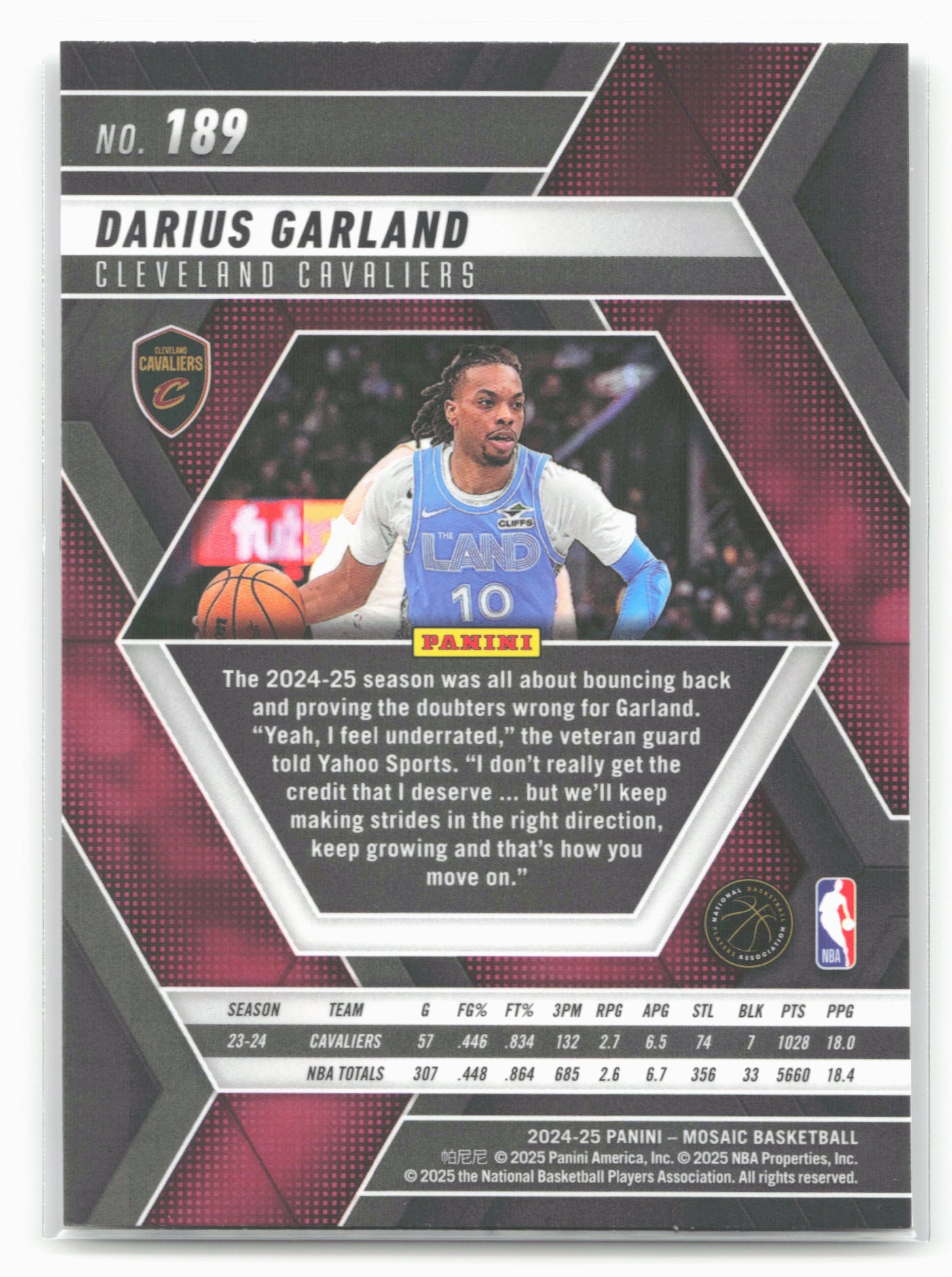 2024-25 Panini Mosaic #189 Darius Garland