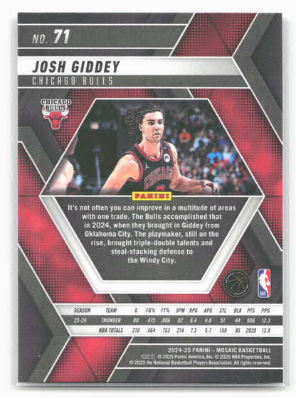 2024-25 Panini Mosaic #71 Josh Giddey
