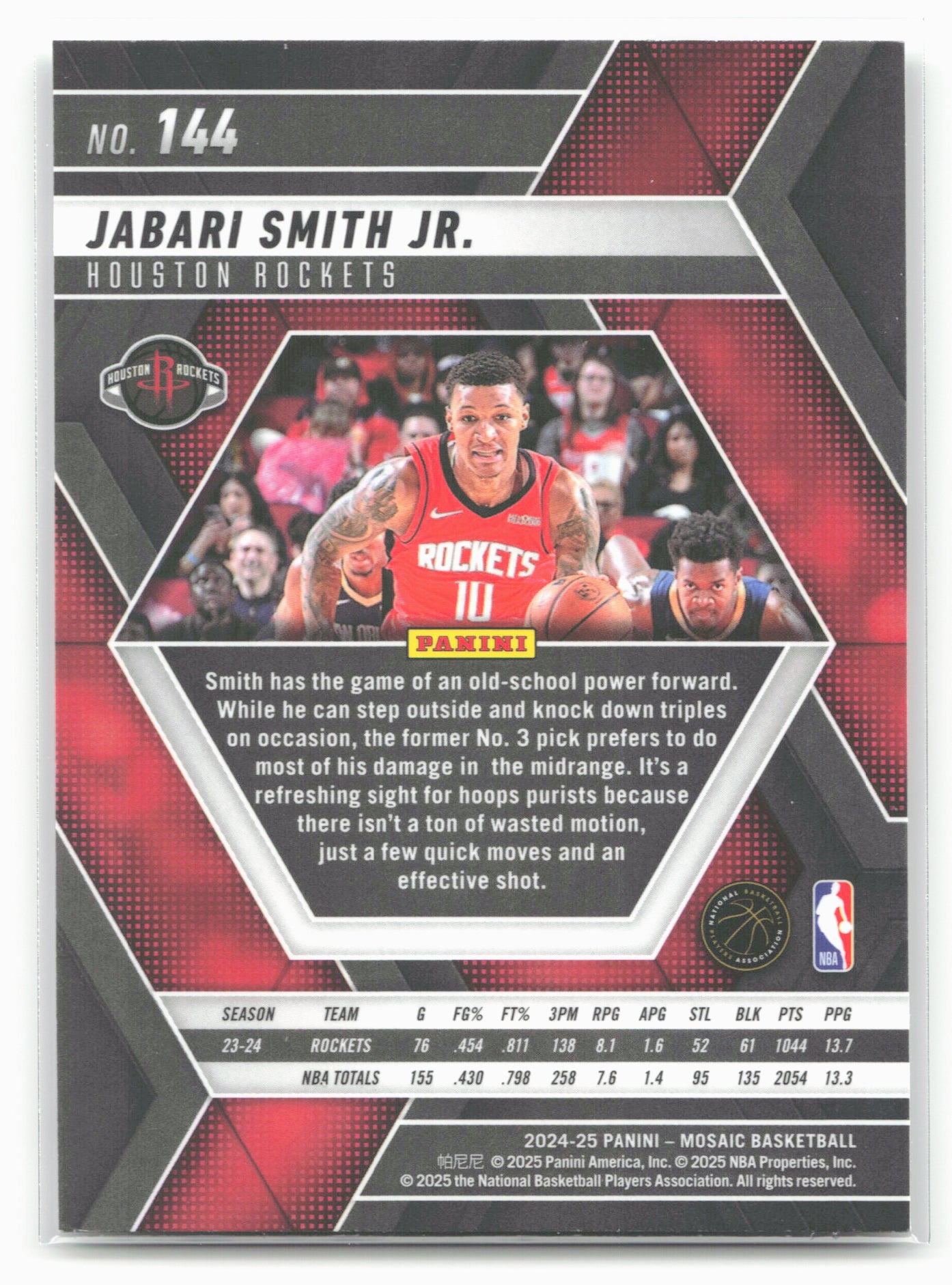 2024-25 Panini Mosaic #144 Jabari Smith Jr.