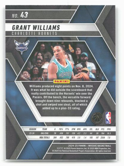 2024-25 Panini Mosaic #43 Grant Williams