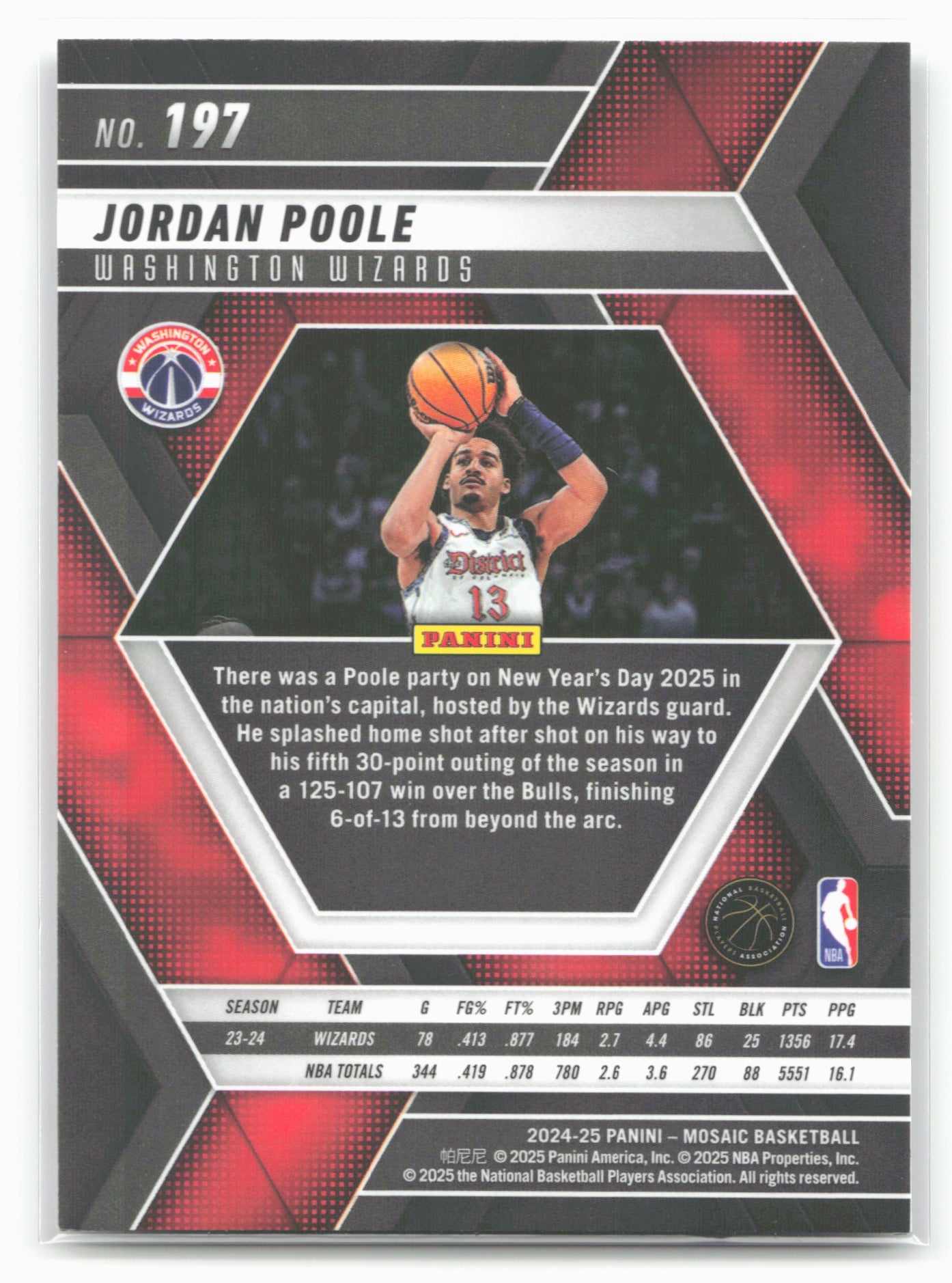 2024-25 Panini Mosaic #197 Jordan Poole