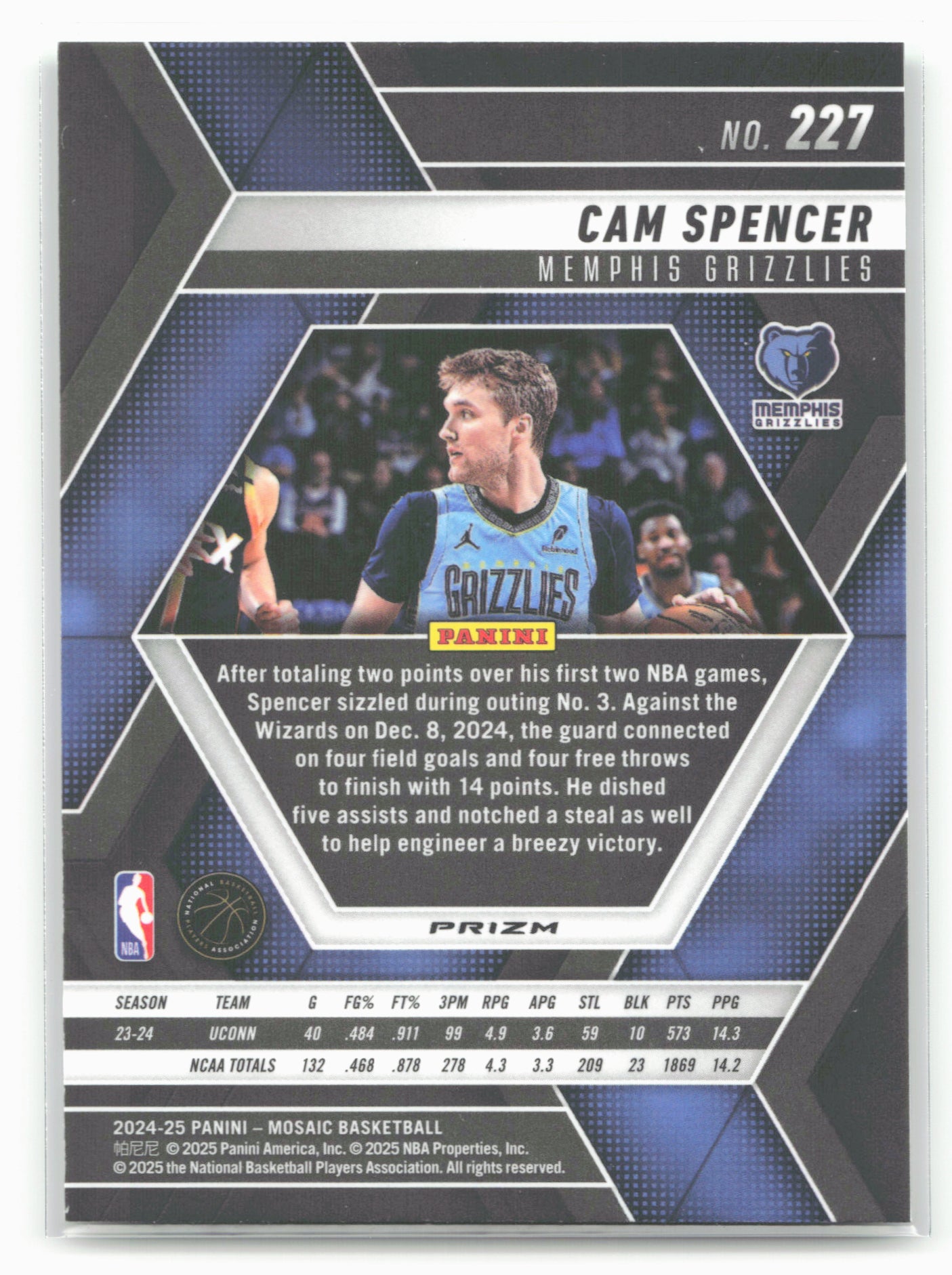 2024-25 Panini Mosaic #227 Cam Spencer Green Mosaic
