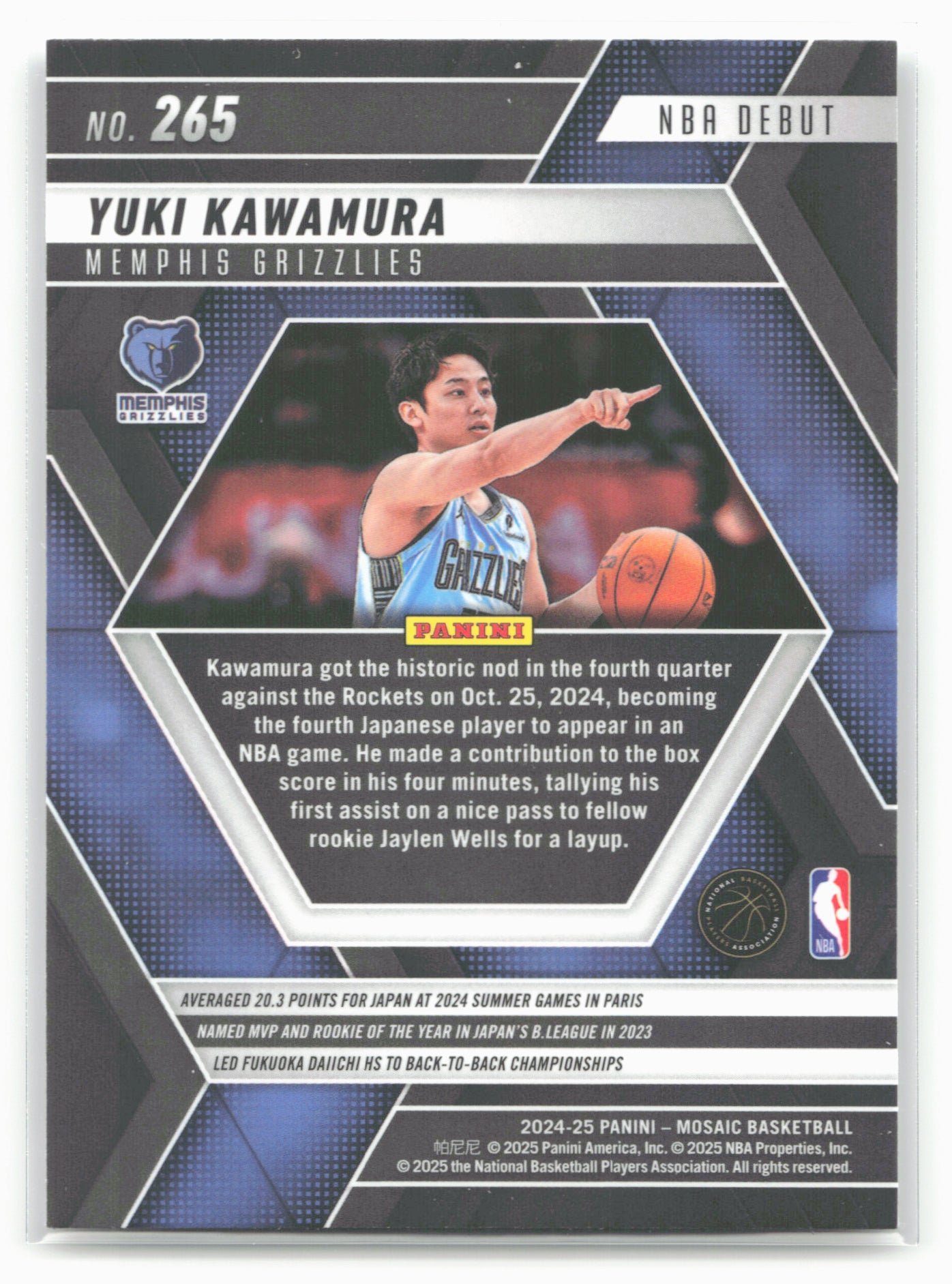 2024-25 Panini Mosaic #265 Yuki Kawamura