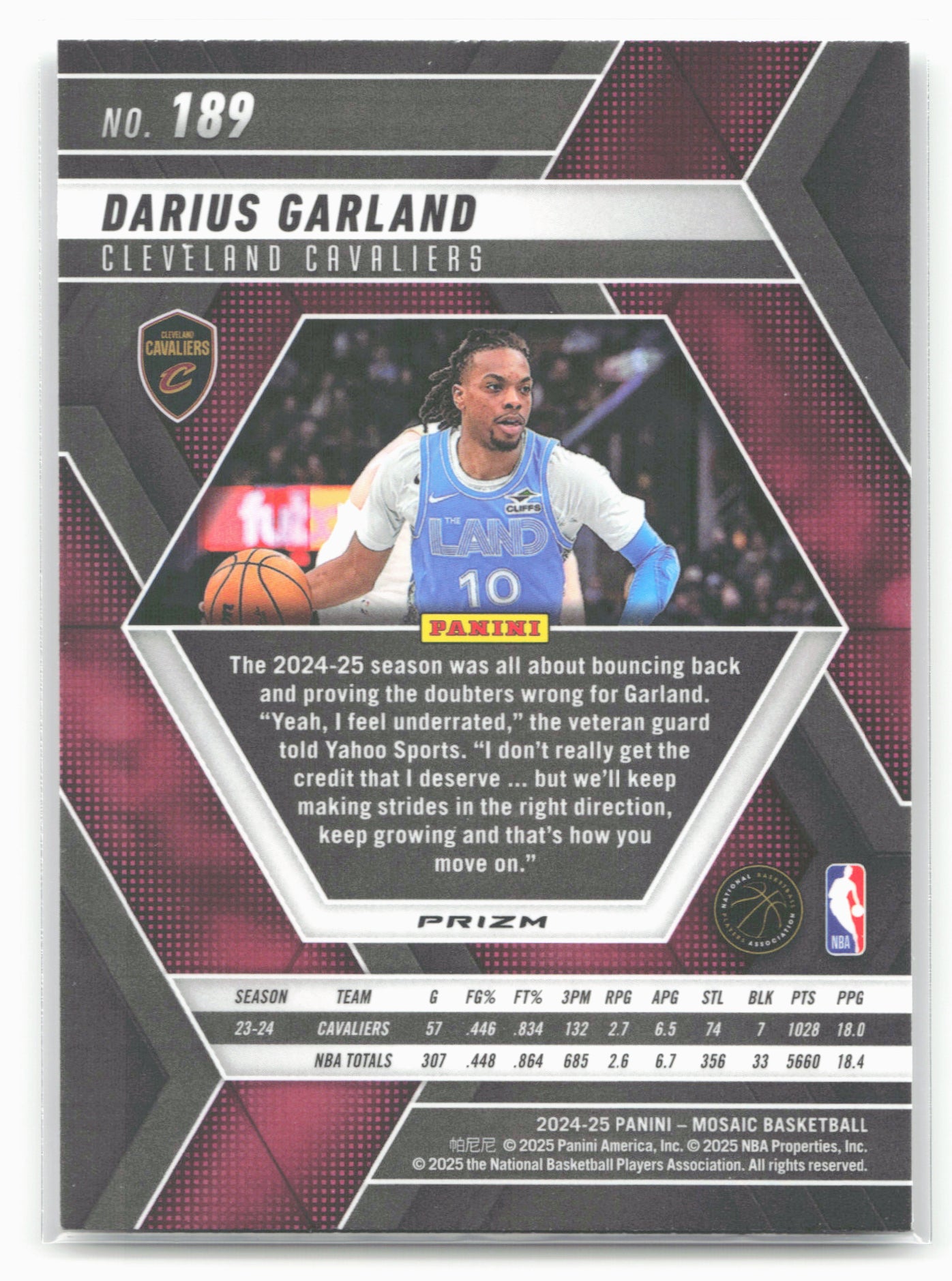 2024-25 Panini Mosaic #189 Darius Garland Silver