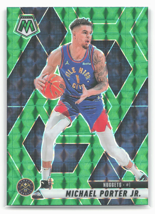 2024-25 Panini Mosaic #128 Michael Porter Jr. Green Mosaic
