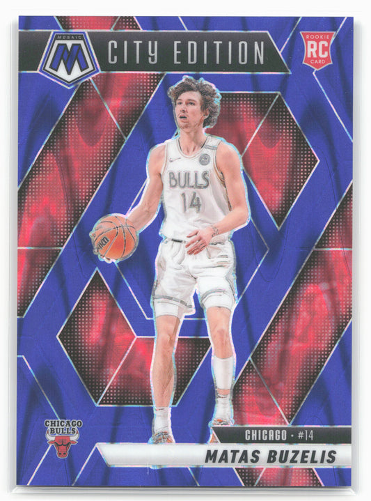 2024-25 Panini Mosaic #273 Matas Buzelis Blue Seismic Mosaic #/149