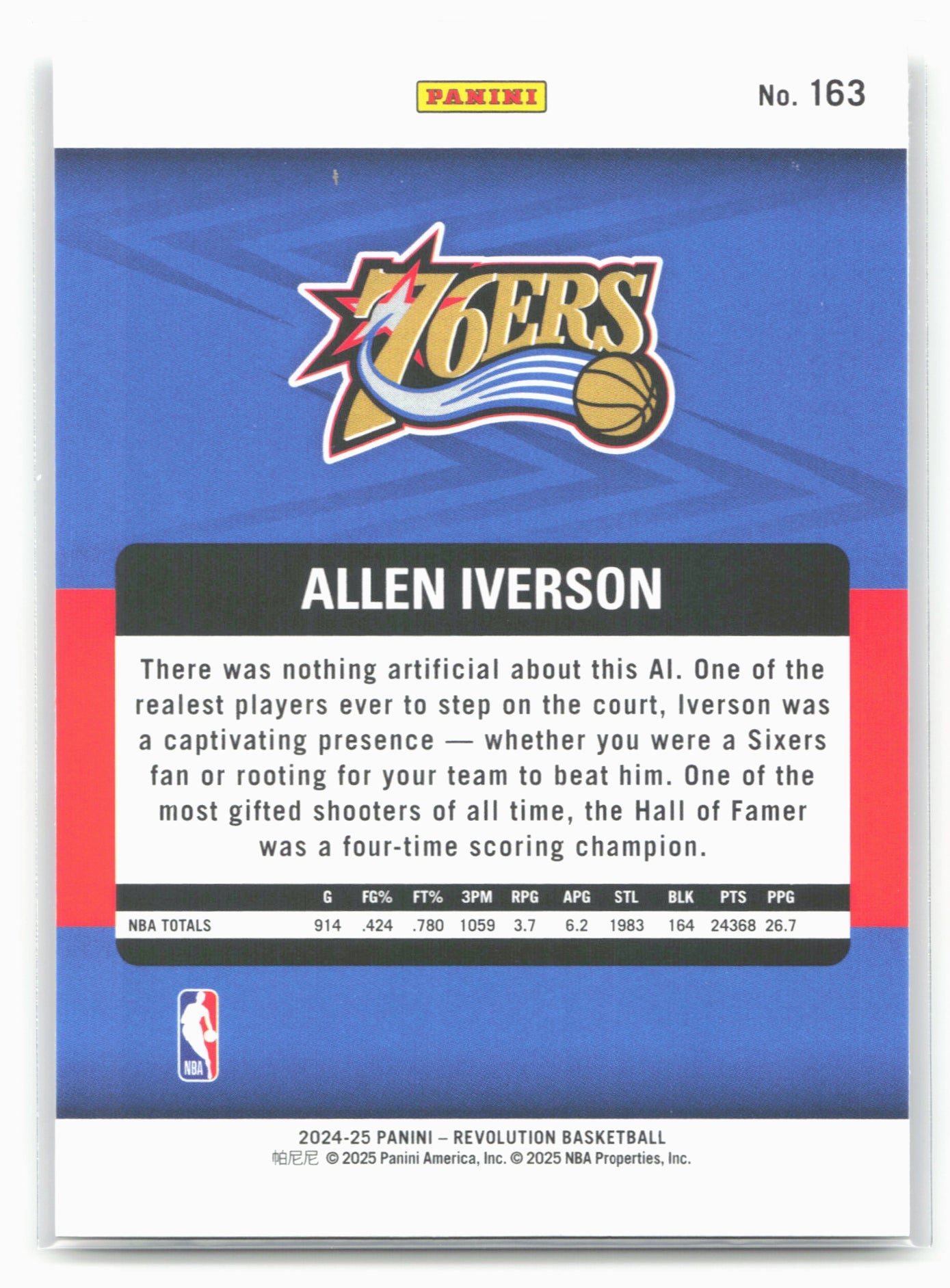 2024-25 Panini Revolution #163 Allen Iverson 19724