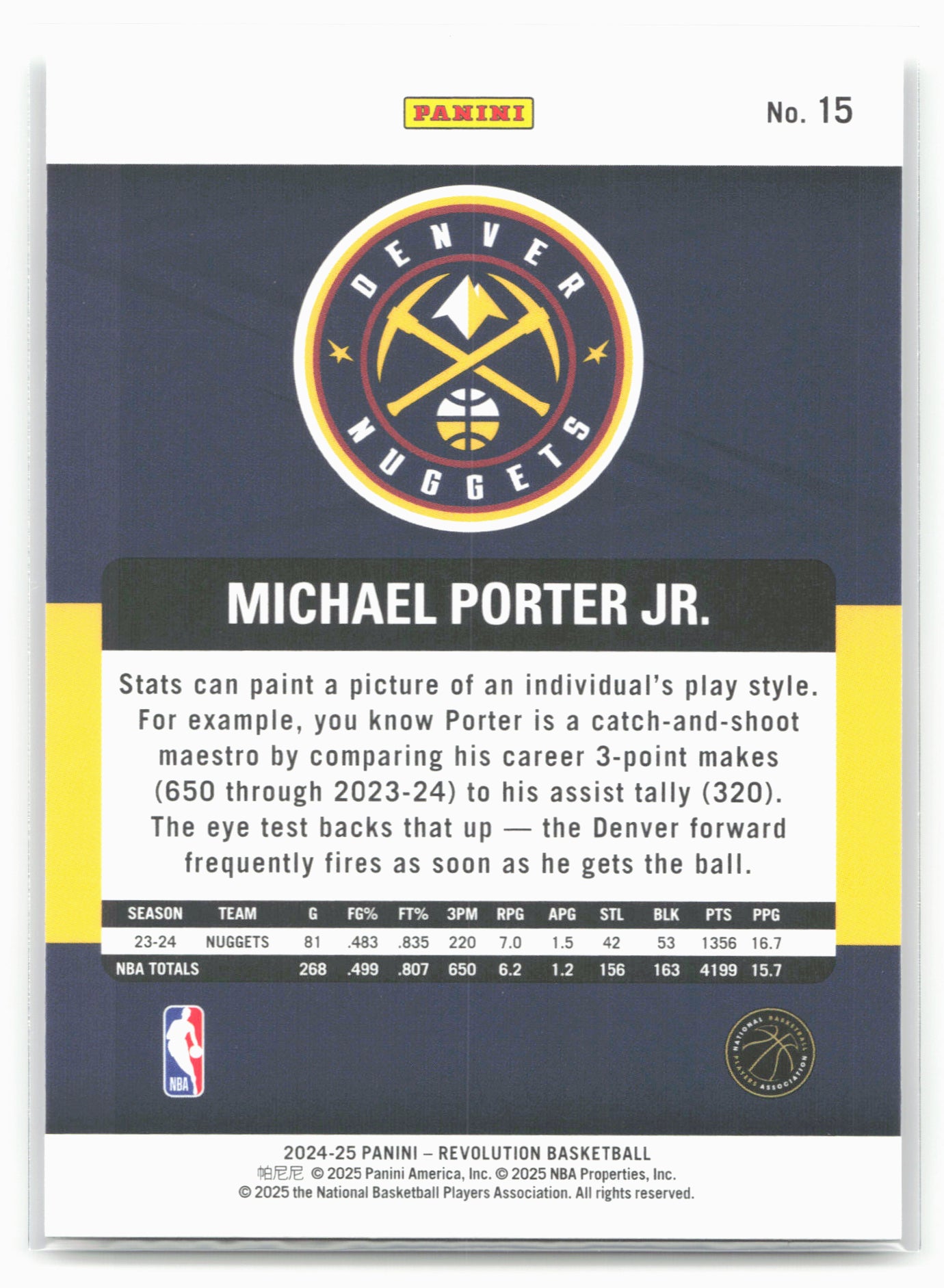 2024-25 Panini Revolution #15 Michael Porter Jr. 19737