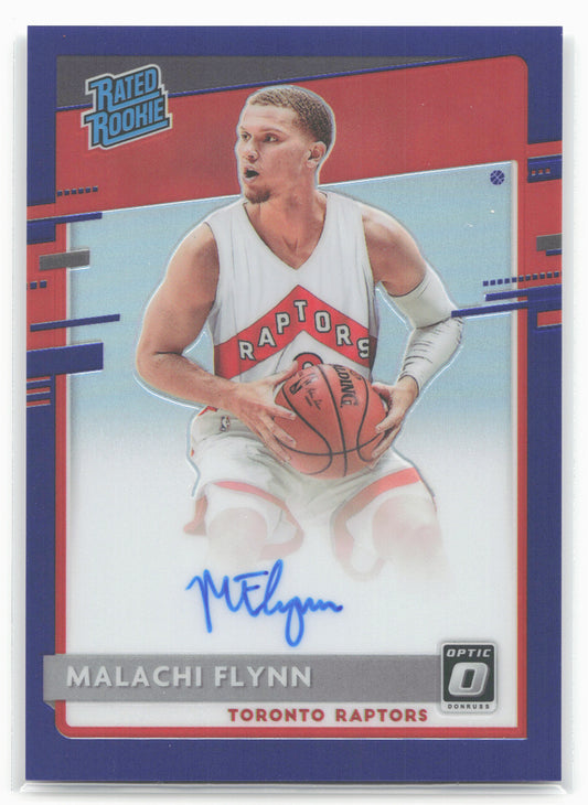 2020-21 Donruss Optic #179 Malachi Flynn Rated Rookies Signatures Purple