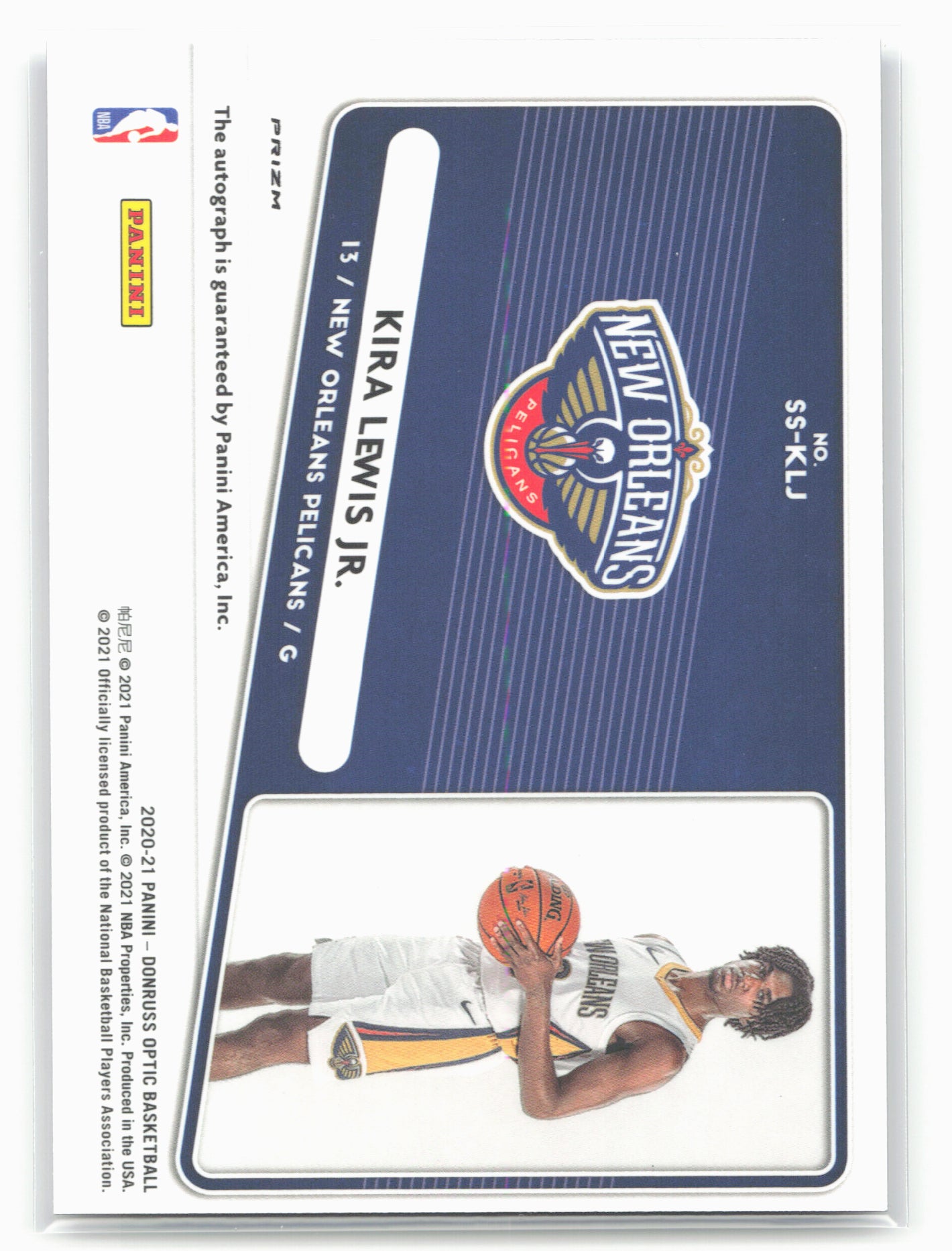 2020-21 Donruss Optic #SS-KLJ Kira Lewis Jr. Signature Series Purple