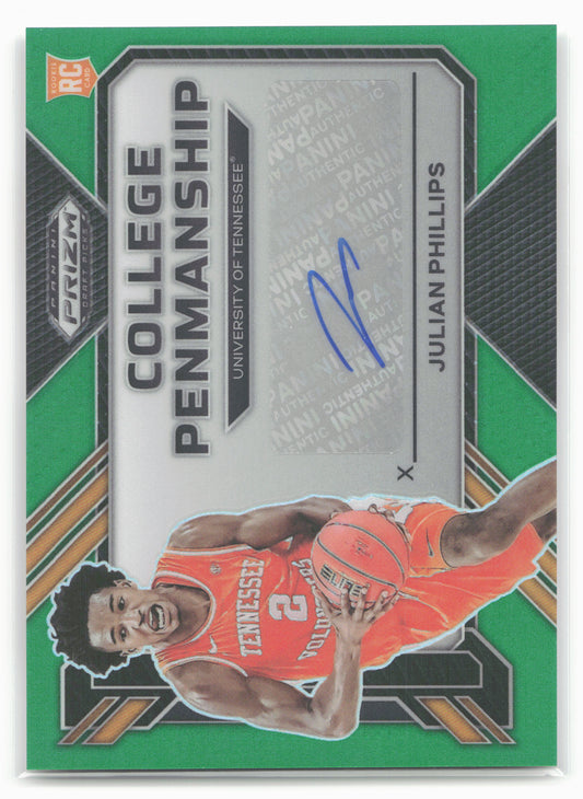 2023 Panini Prizm Draft Picks #CP-JPL Julian Phillips College Penmanship Green