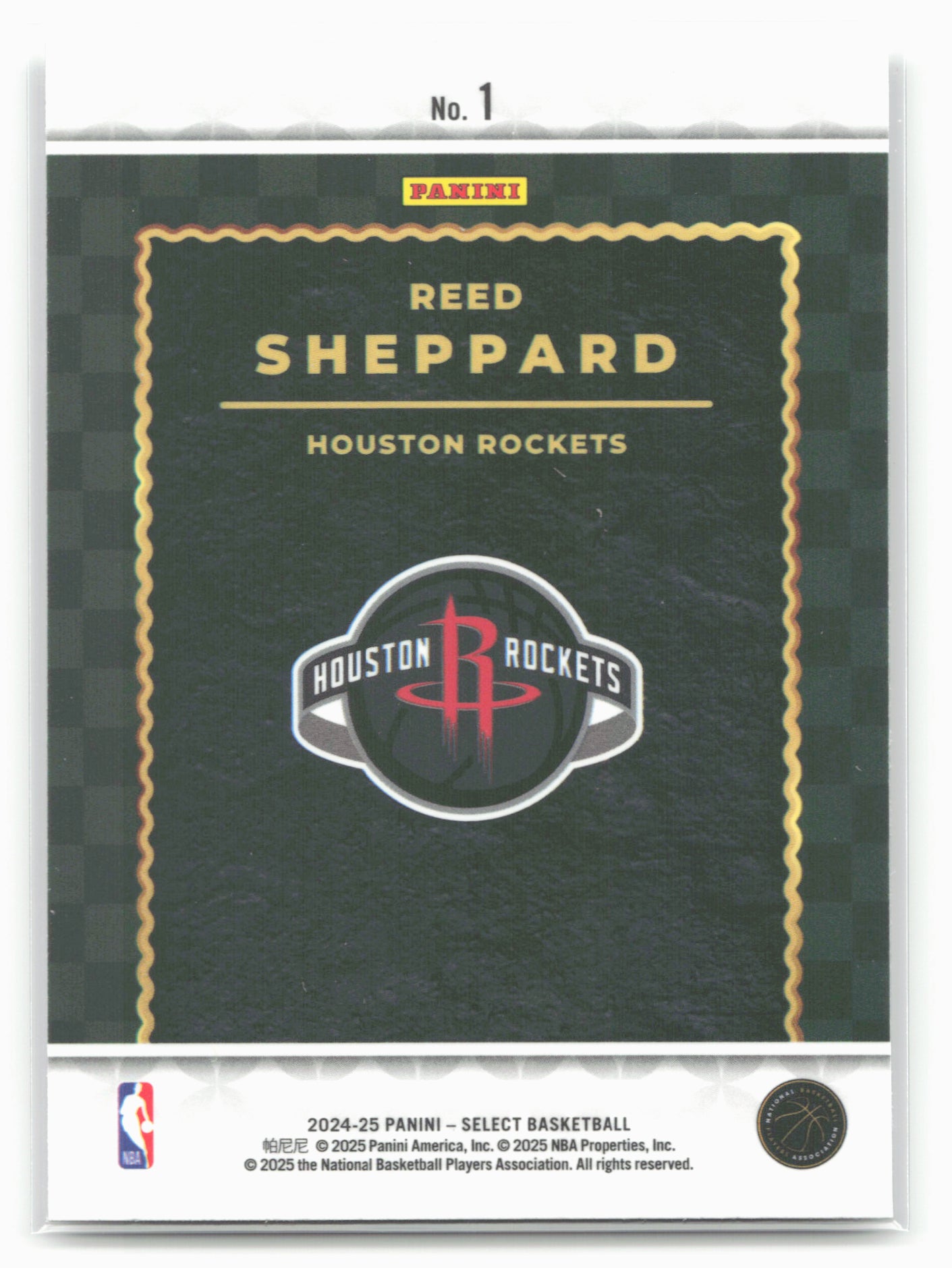 2024-25 Panini Select #1 Reed Sheppard Score Select Throwback