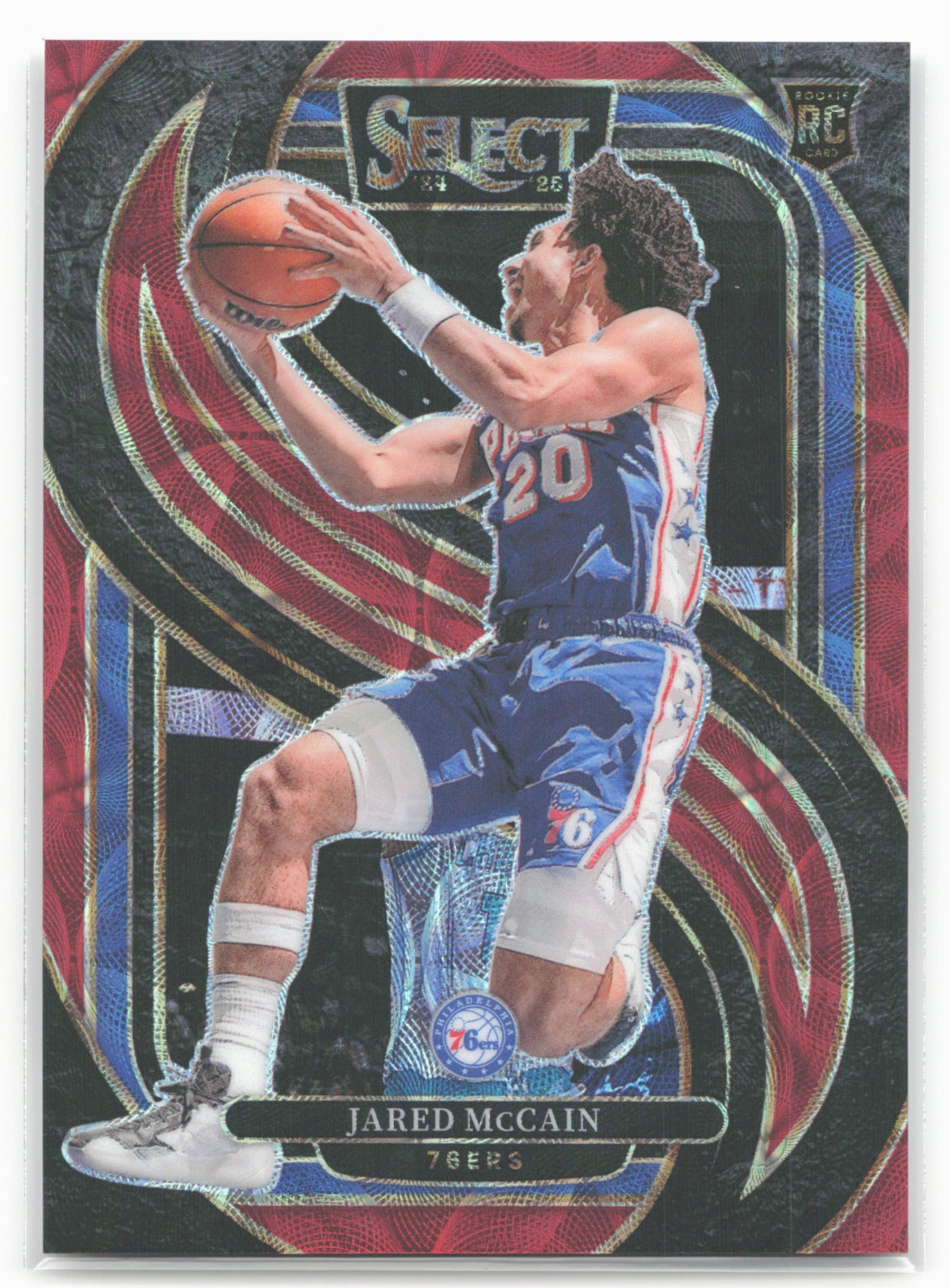 2024-25 Panini Select #184 Jared McCain Red Scope Prizm #/249