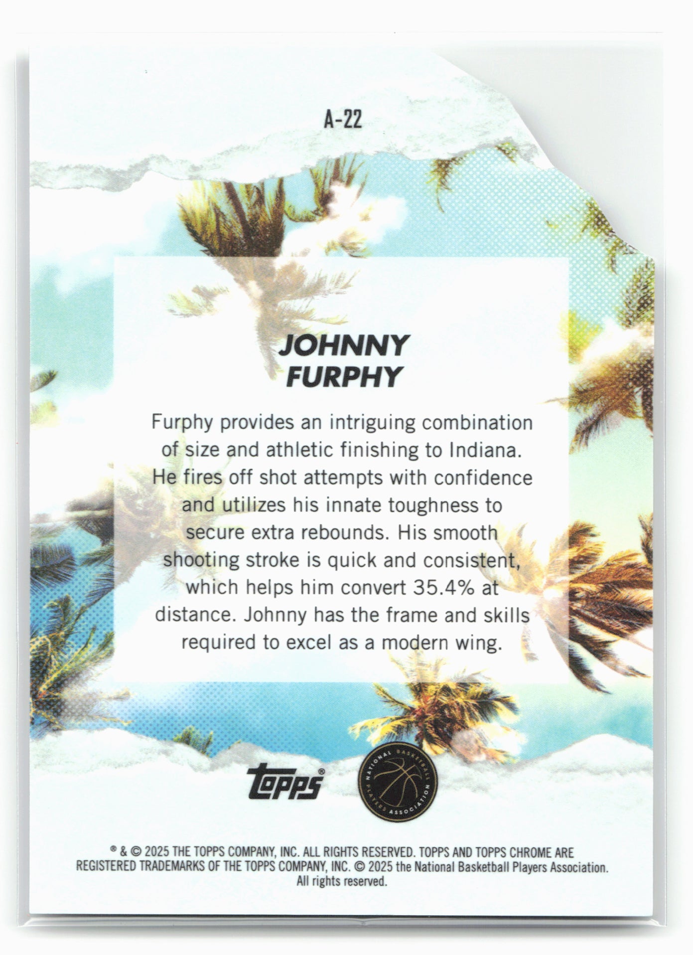 2024-25 Finest #A-22 Johnny Furphy Arrivals 19764