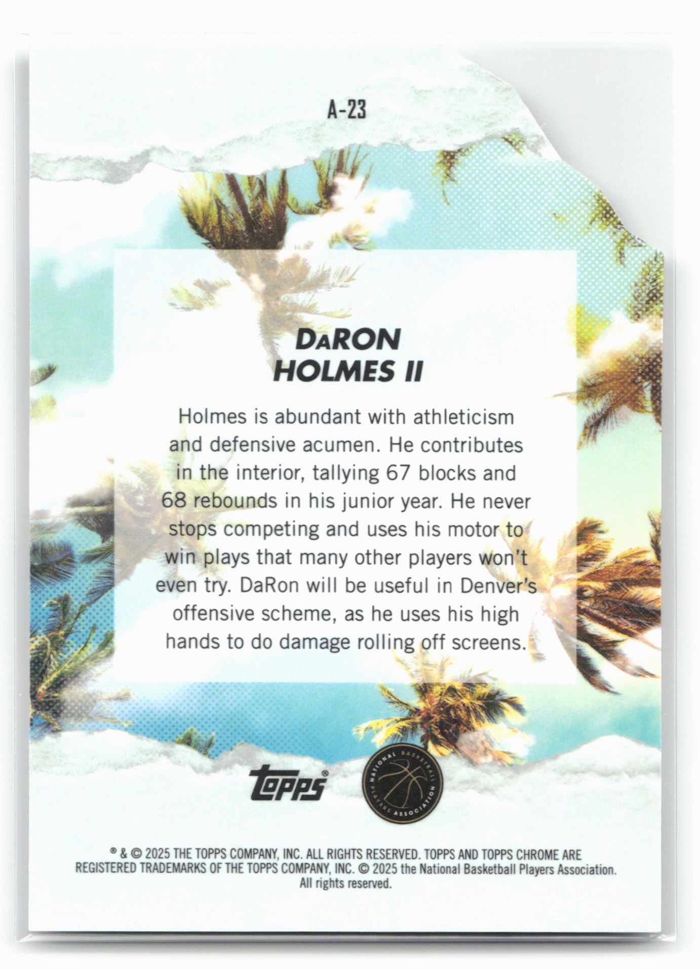 2024-25 Finest #A-23 DaRon Holmes II Arrivals 19771