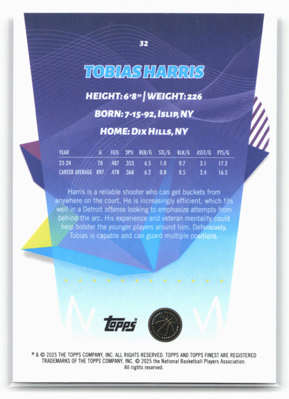 2024-25 Finest #32 Tobias Harris X-Fractor 19777