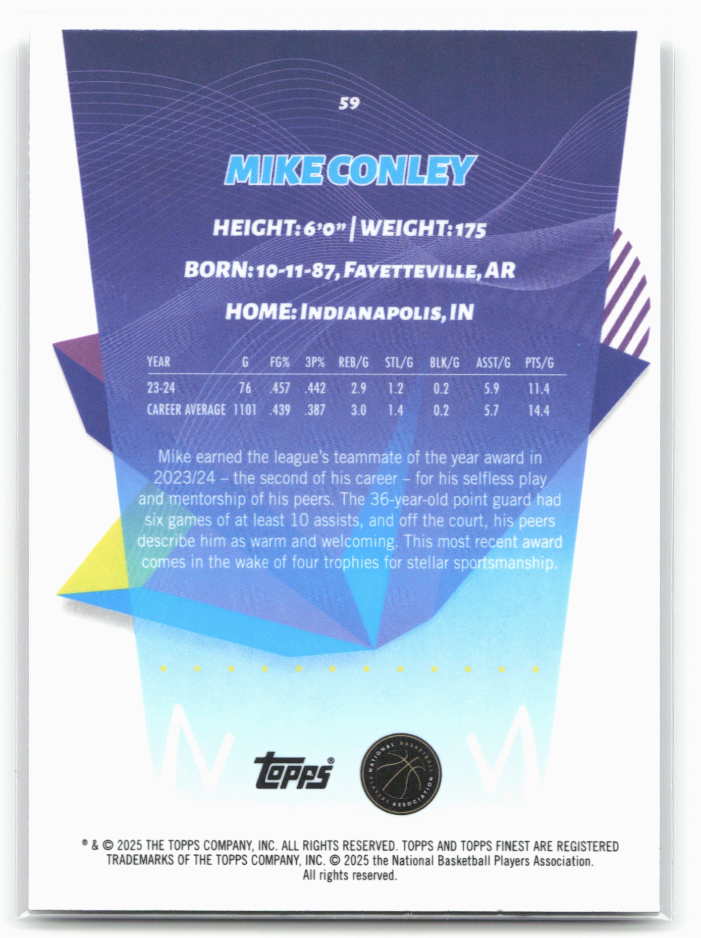 2024-25 Finest #59 Mike Conley