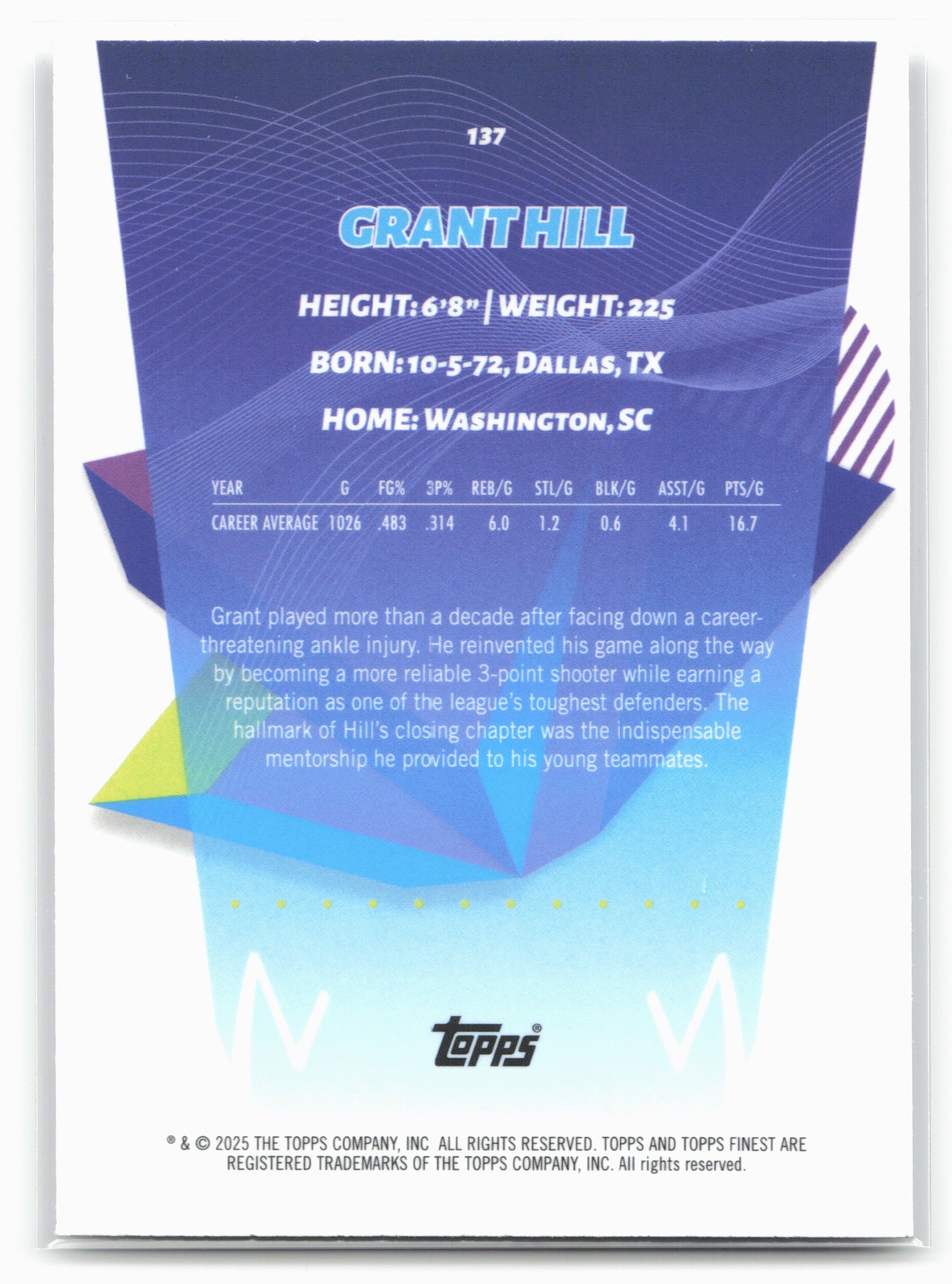 2024-25 Finest #137 Grant Hill
