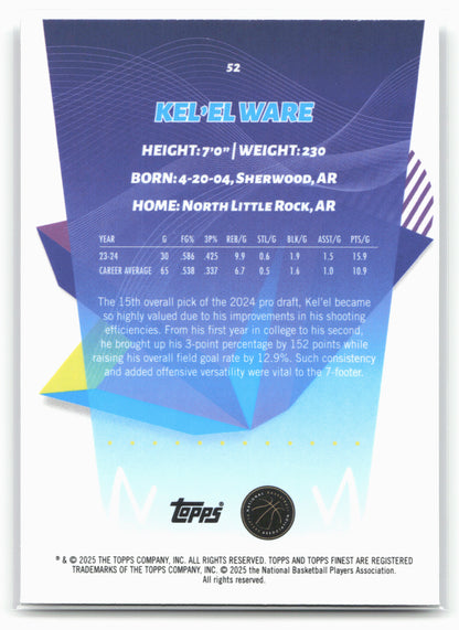 2024-25 Finest #52 Kel'el Ware 19807