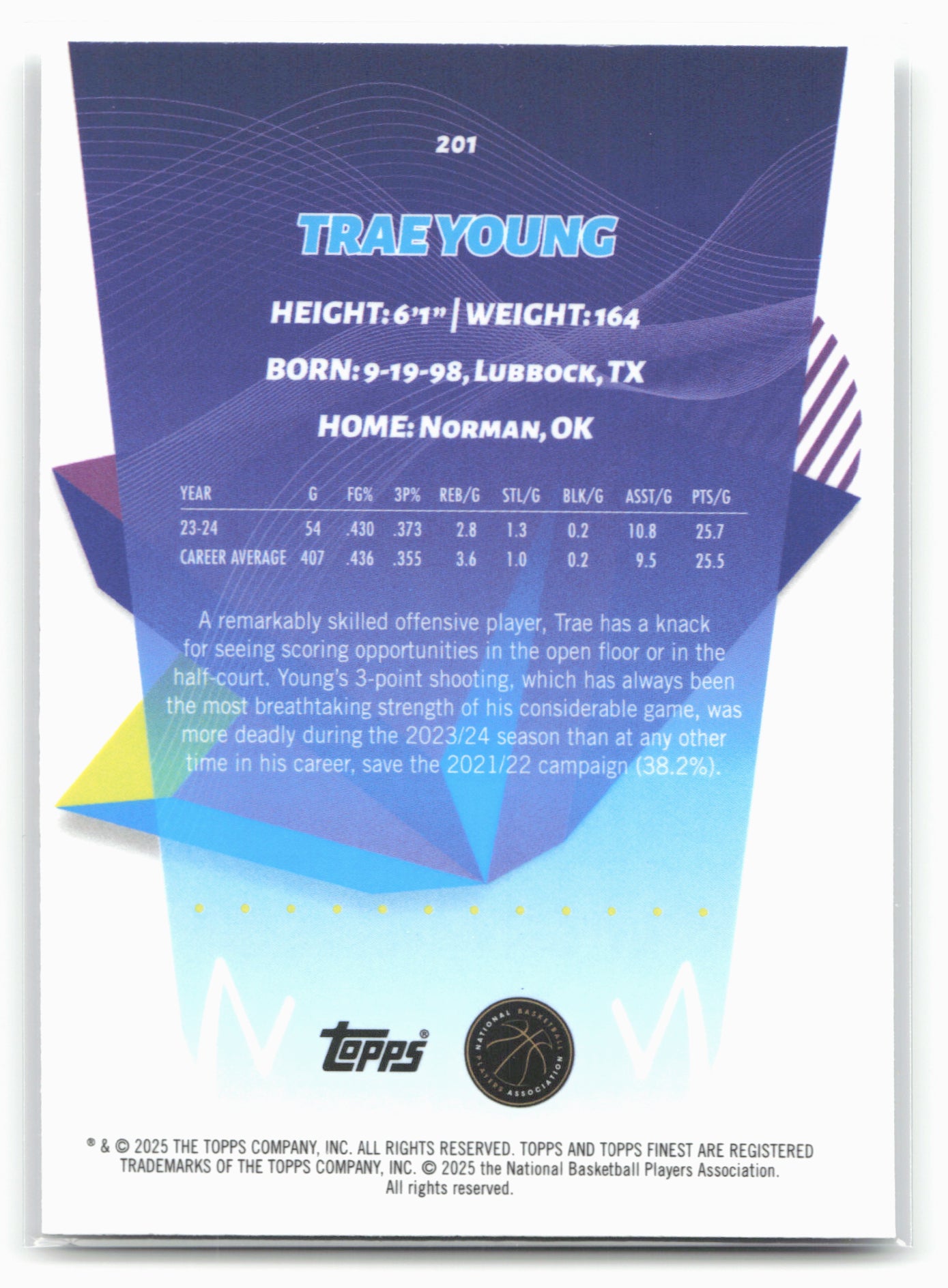 2024-25 Finest #201 Trae Young