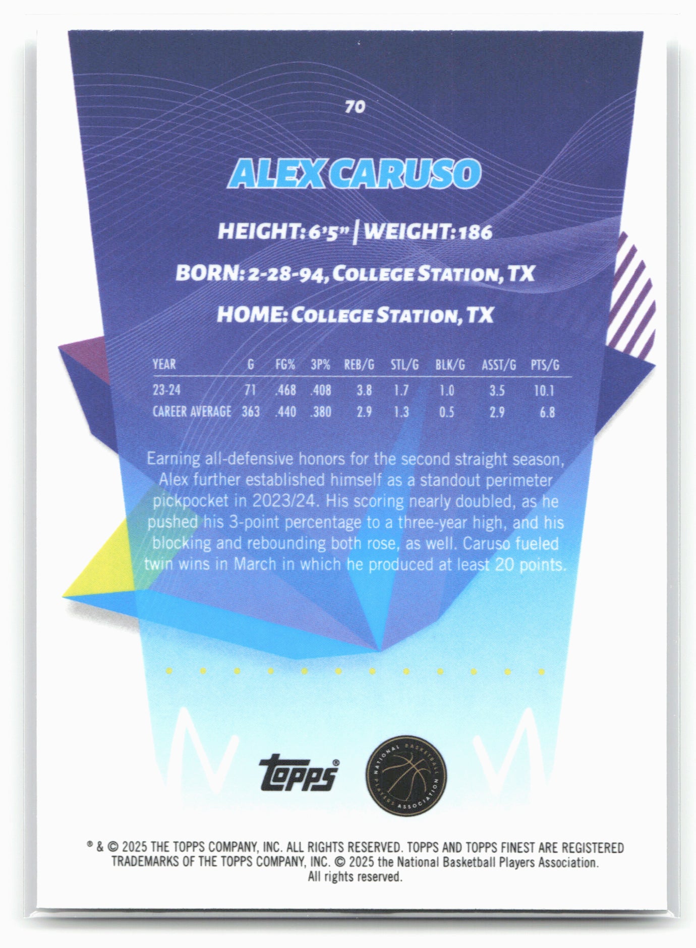 2024-25 Finest #70 Alex Caruso