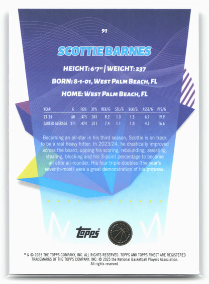 2024-25 Finest #91 Scottie Barnes