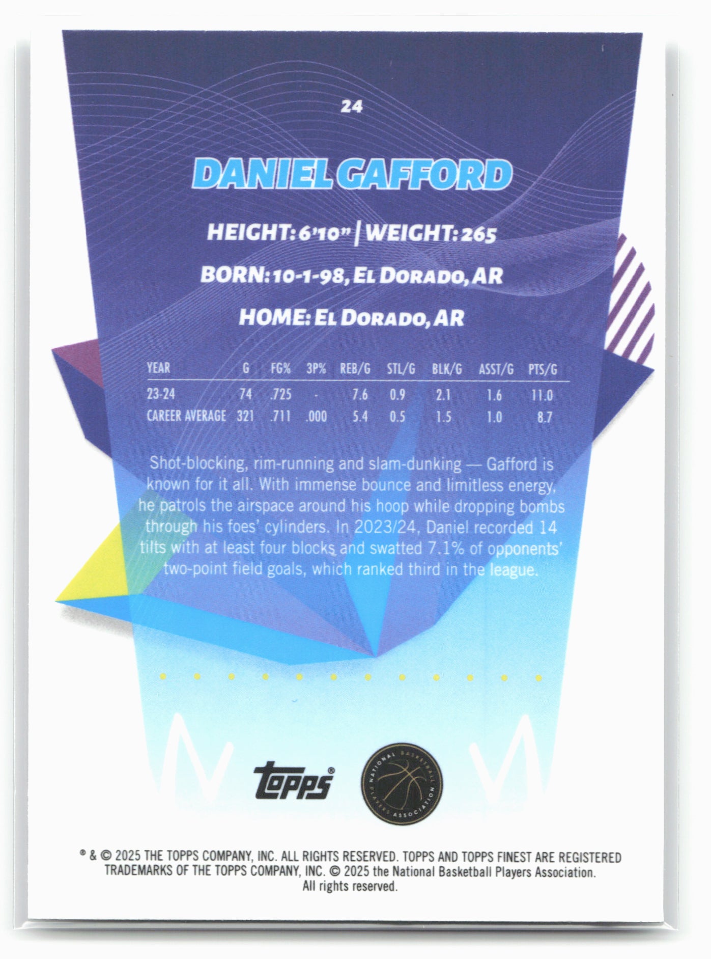 2024-25 Finest #24 Daniel Gafford