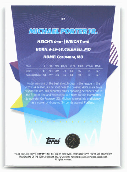 2024-25 Finest #27 Michael Porter Jr.