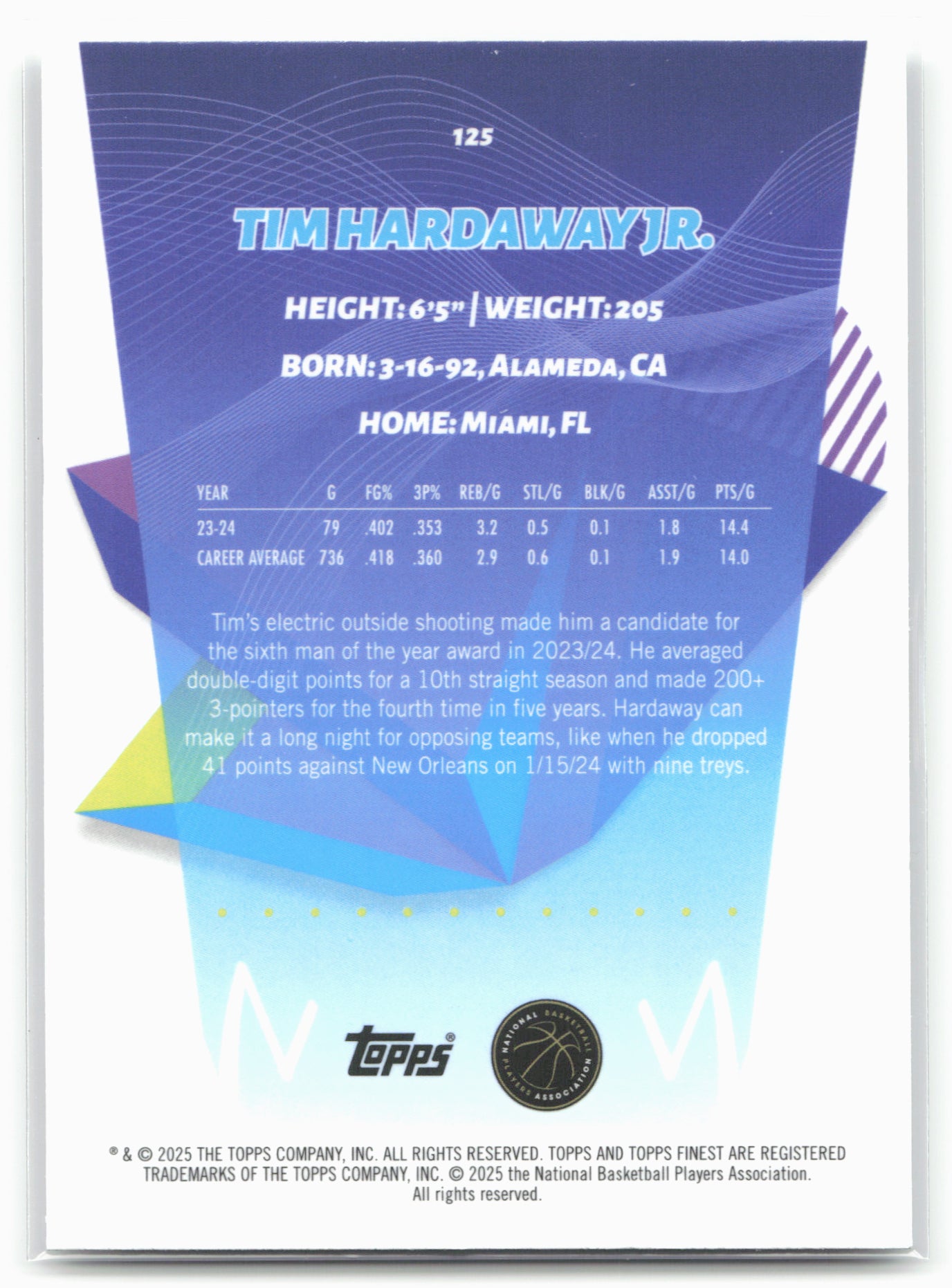 2024-25 Finest #125 Tim Hardaway Jr.