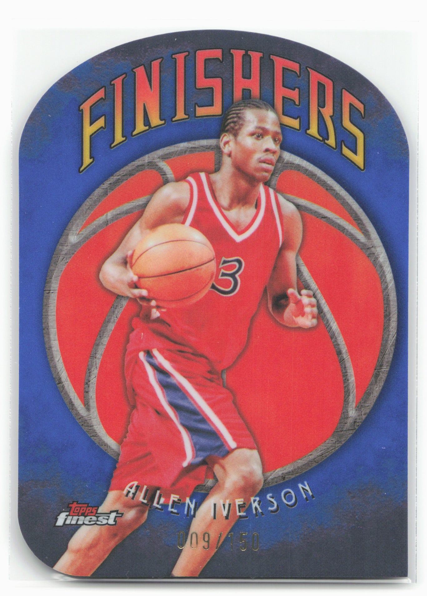 2024-25 Finest #F-7 Allen Iverson Finishers Blue Refractor