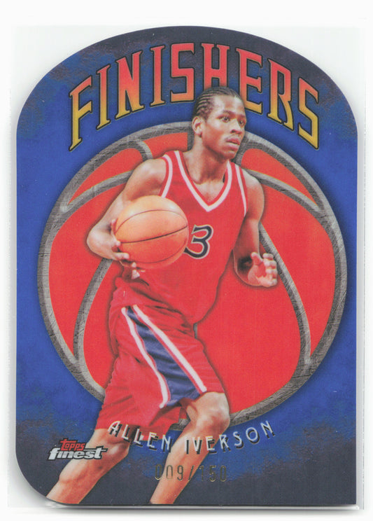 2024-25 Finest #F-7 Allen Iverson Finishers Blue Refractor