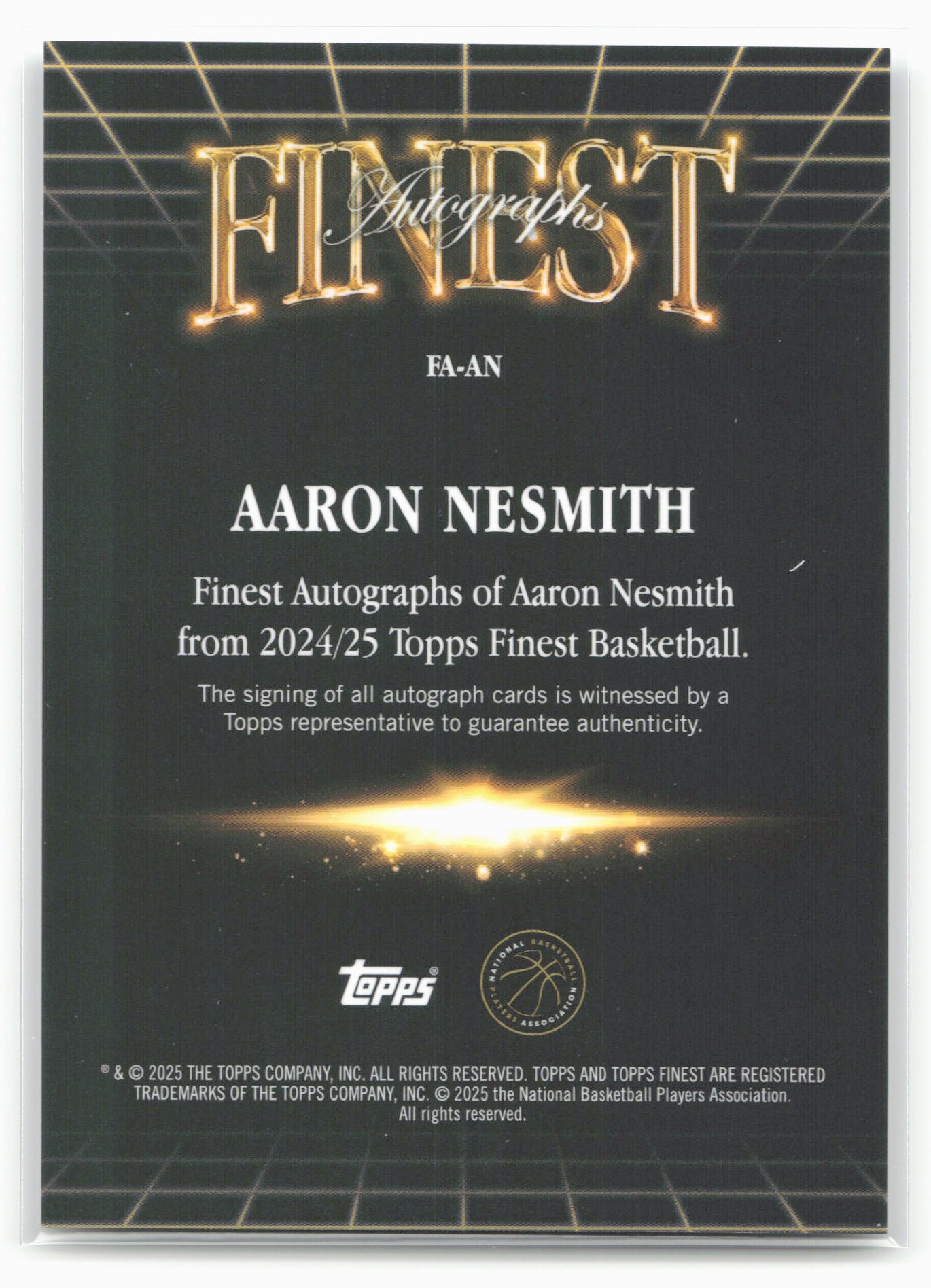 2024-25 Finest #FA-AN Aaron Nesmith Finest Autographs