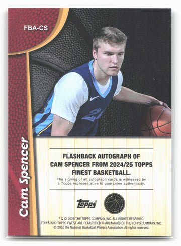 
2024-25 Finest #FBA-CS Cam Spencer Flashback Autographs